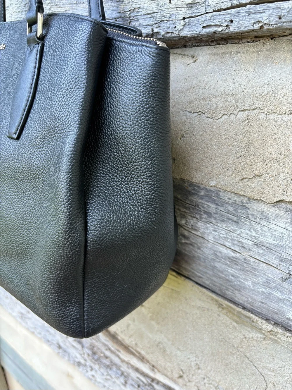 kate spade Soft Black Pebbled Leather Shoulder Tote